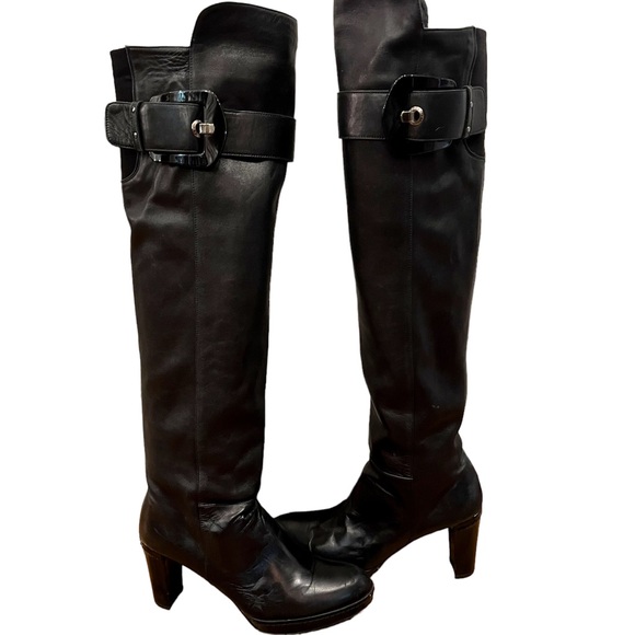 STUART WEITZMAN Buckley Over the Knee Leather Boots - Picture 2 of 12